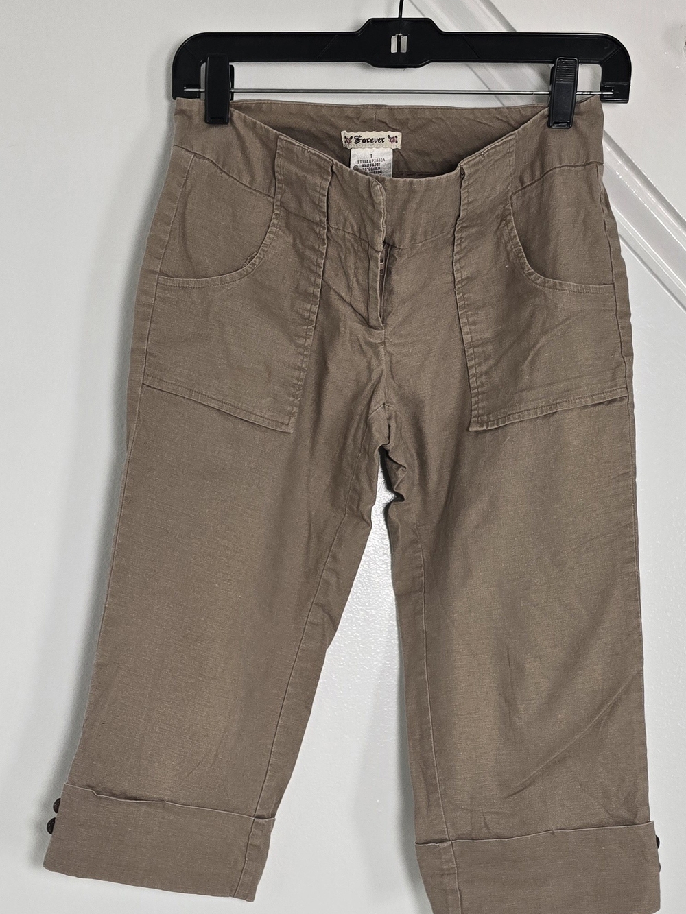 Forever 21 Beige Utility Crop Pants